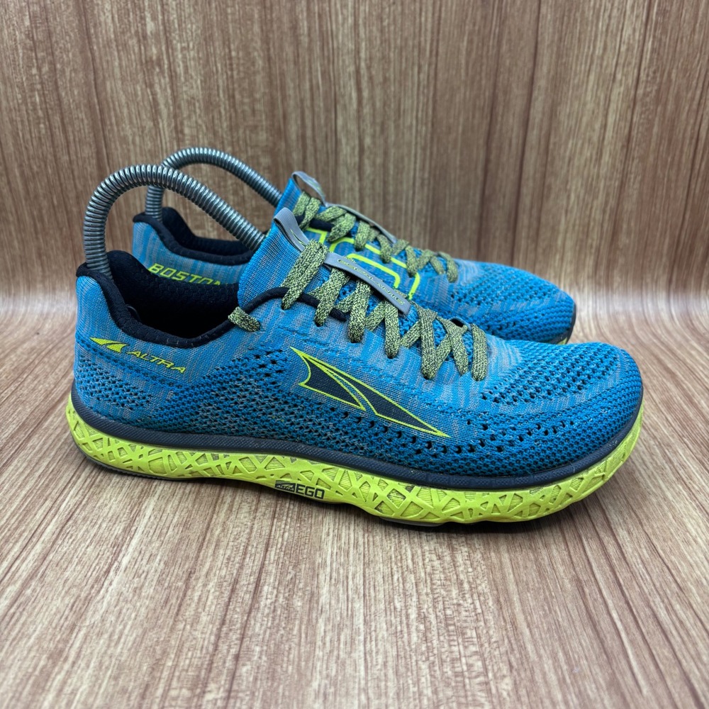 Altra Escalante‎ Boston Running Shoes Women 7.5 Blue Lime Green Good AFW1833B-4